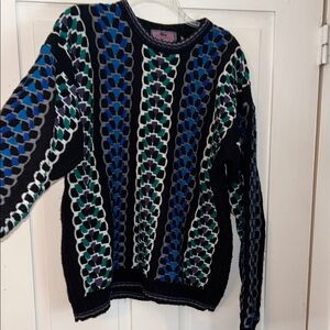 VTG CONCRETE Men's Crewneck Sweater Multicolored Size Large Retro Geometric